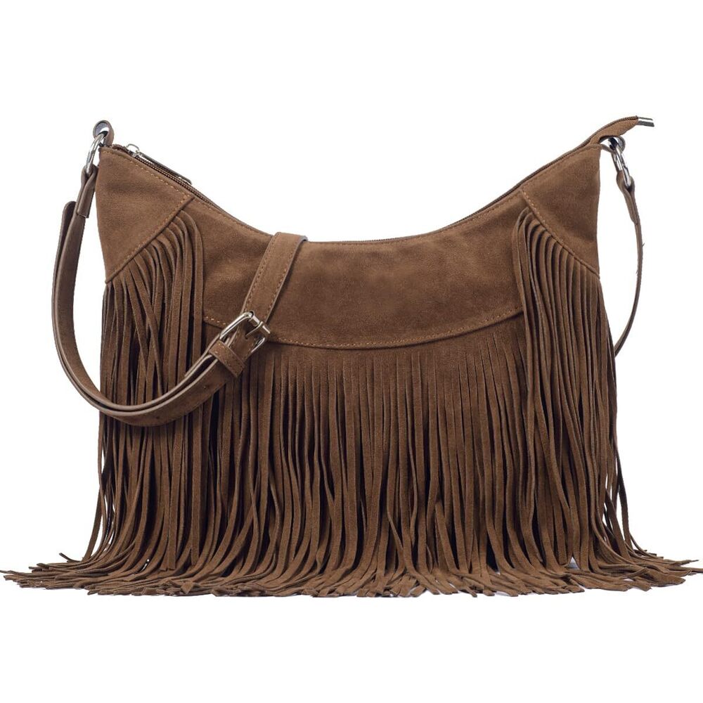 Boho Fringe Crossbody Bag Women Western Tassel Hobo